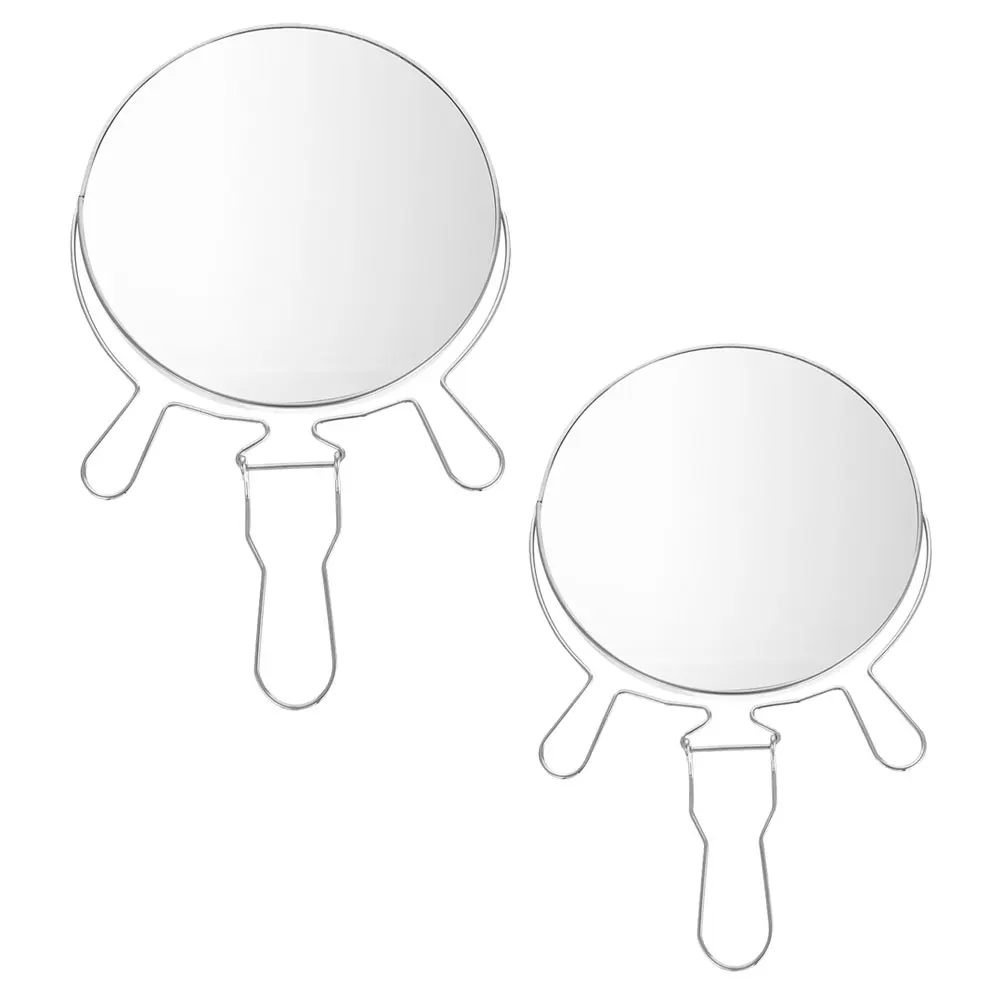 

2Pcs Dual-Sided Tabletop Makeup Mirror Elegant Durable Desktop Vanity Rotating Mirror Practical Girl Beauty