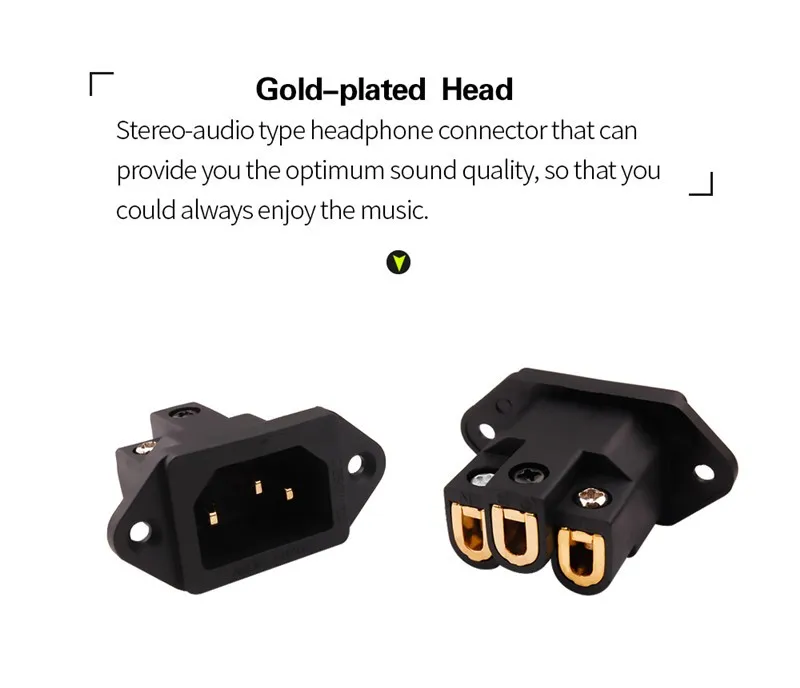 3-poliger AC-Stromanschluss, Audio-Stecker, IEC-Einlassbuchse, Unterhaltungselektronik, DIY, HiFi-Verstärker, elektrische Schnittstelle, Panelmontage – Detail 3