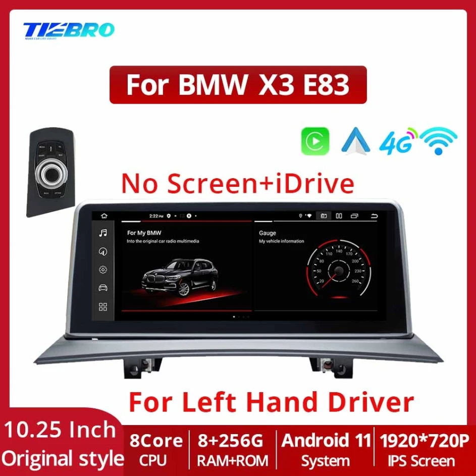 

COREYES 10.25" 8G+256G For BMW X3 E83 with iDrive Car Radio Android12 Auto Radio Stereo Multimedia Player Carplay Android Auto