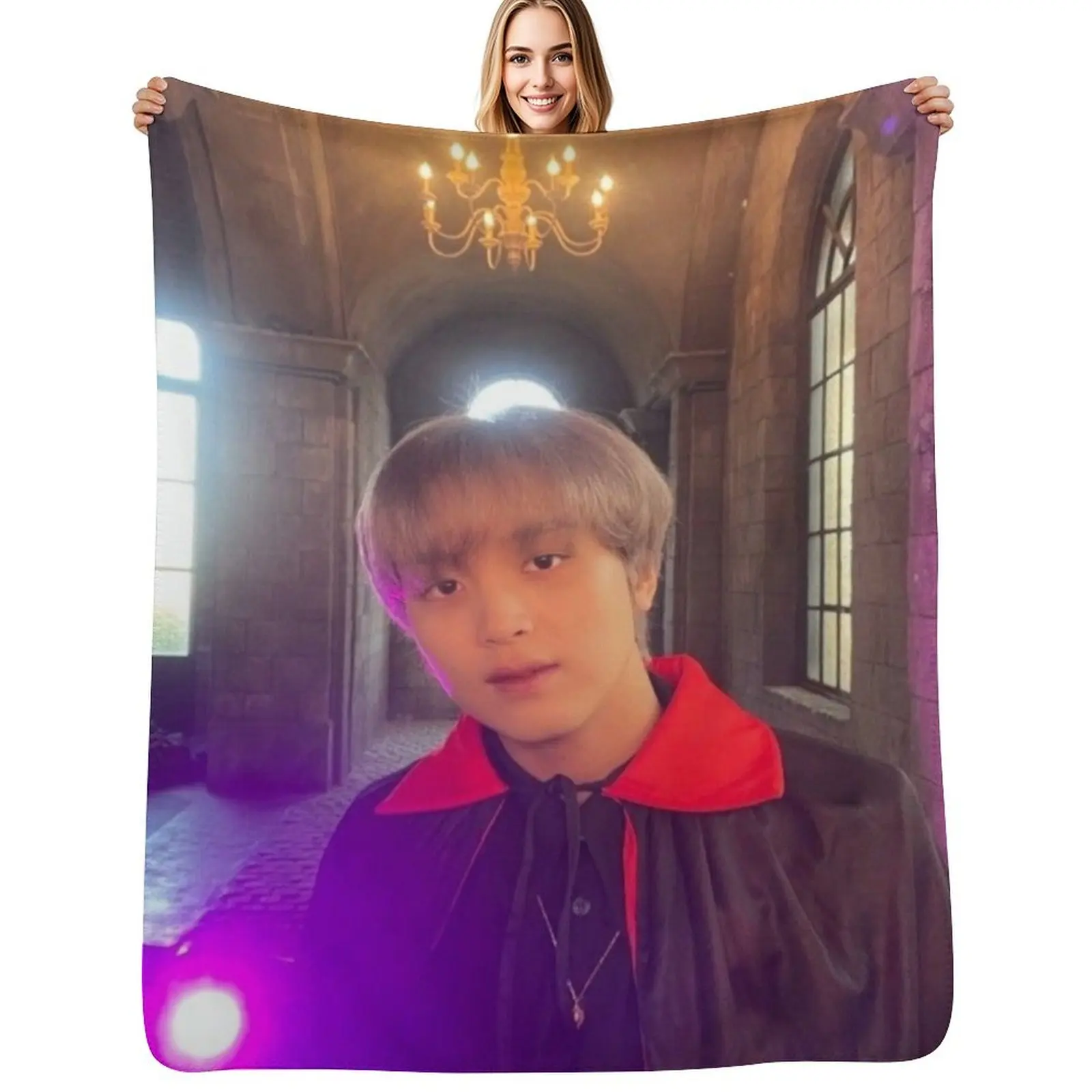 vampire haechan Throw Blanket Soft Sherpa Fleece Warm Blanket for Winter
