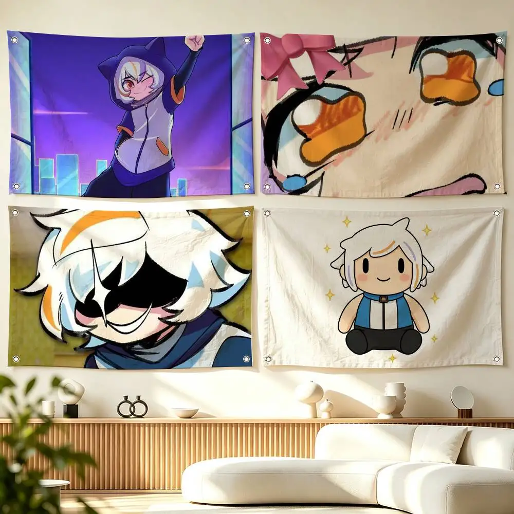 C-Chuy Mine V-Vtuber  Flags Wall Hanging Tapestry Outdoor Garage Room Decorative flag Background Blanket