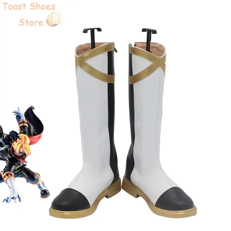 Germa 66 Sanji Cosplay Shoes Halloween Carnival Boots Cosplay Prop Anime PU Leather Shoes Costume Prop