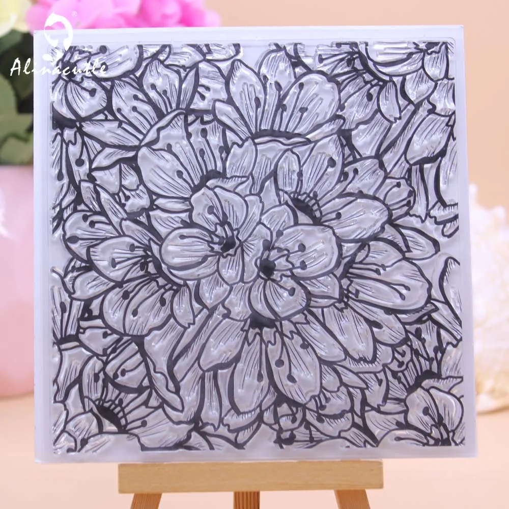 Aluminium klare Stempel Blumen blume blüht Hintergrund DIY Karte Scrap booking Papier Handwerk Gummi transparente Silikon Stempel