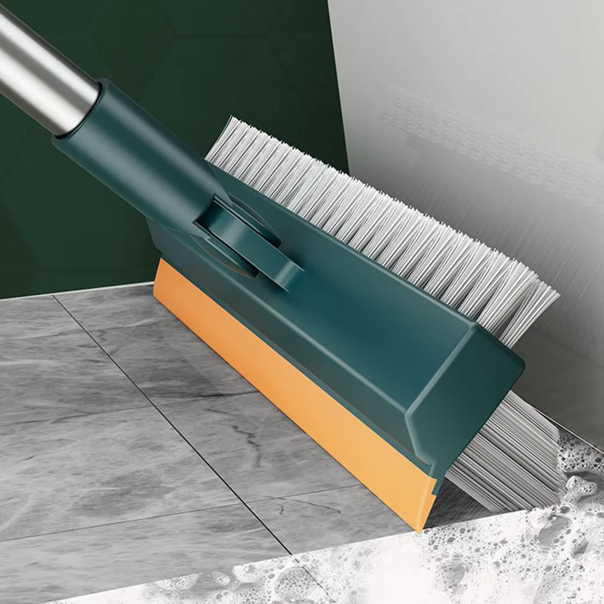 3 in 1 spazzola per pavimenti Scrubber manico lungo raschiare setole rigide scopa Mop rotante Magic Squeegee Tile Brush per la pulizia del bagno