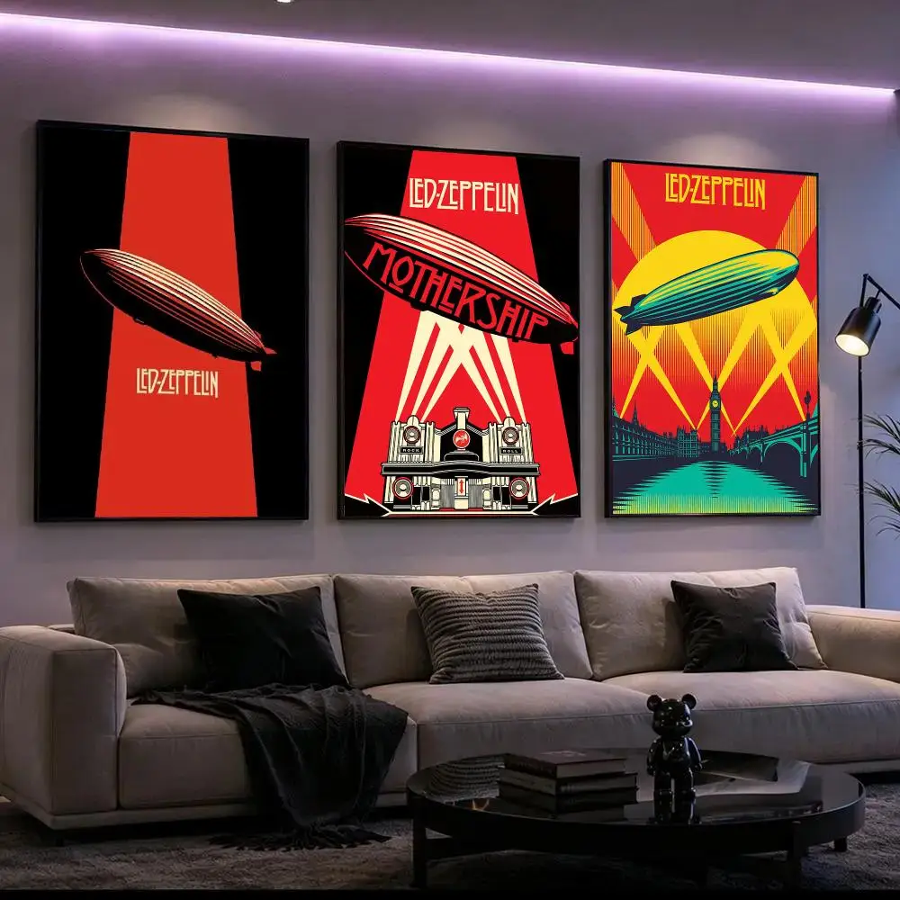 Led Zeppelin Poster HD Waterproof Self-Adhesive Wall Art – Multi-Scene Use, Top Gift Pick