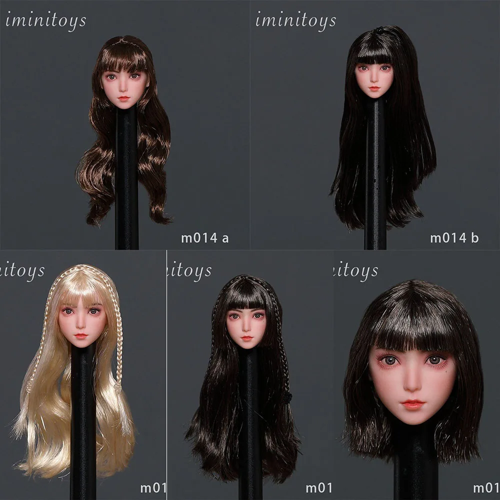 Iminitoys M014 1/6 Lovely Lolita Anime Delicate Girl Head Sculpt Carved Model for 12