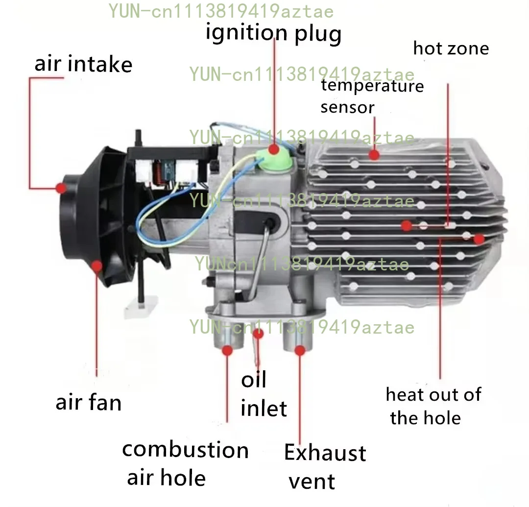 7KW Parking Heater RV Truck Integrated Engine Water Tank Liquid Heater