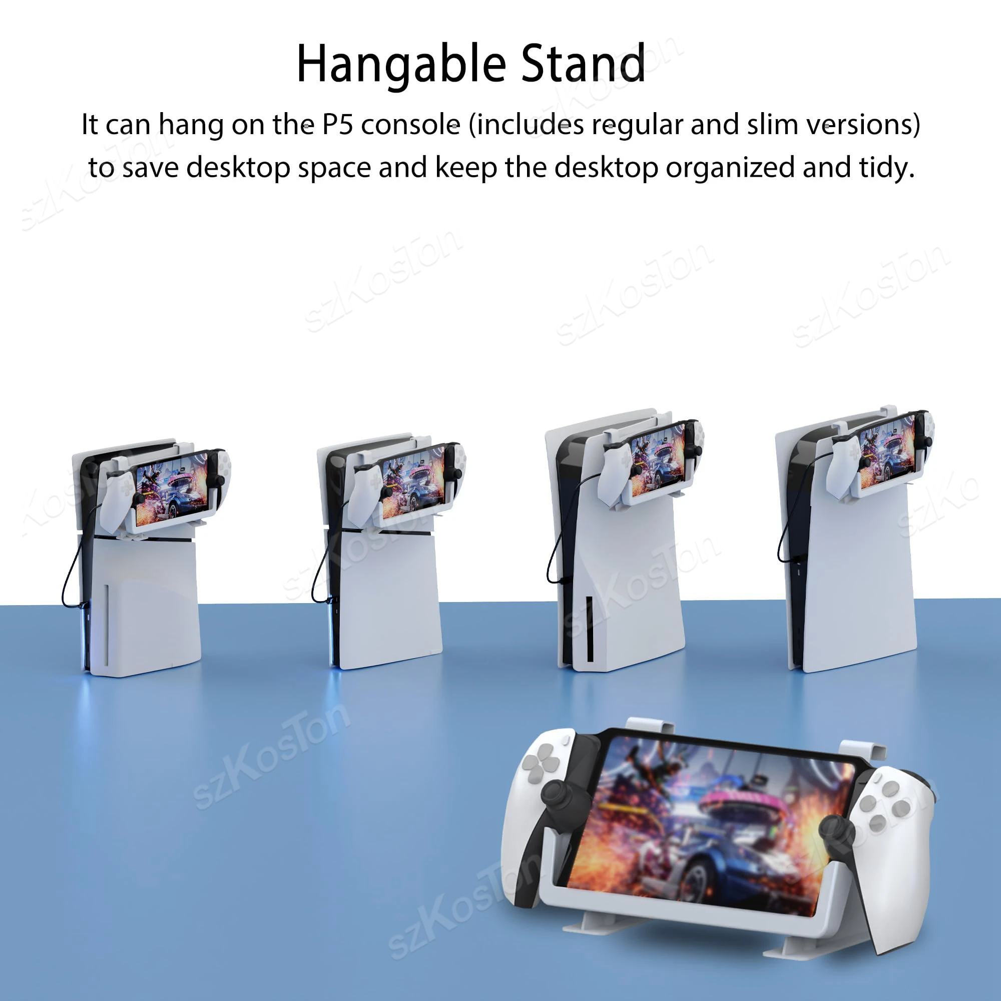 Side Hanger for PlayStation Portal Games Console for PS5 Host Side Hook Desktop Holder for PS Portal Remote Player Accessories