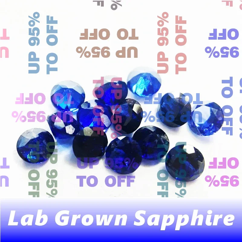 ALab Grown Sapphire Small Size Round Shape Royal Blue Color Gemstones for DIY Ring Necklace Earrings Making Extremely Shiny