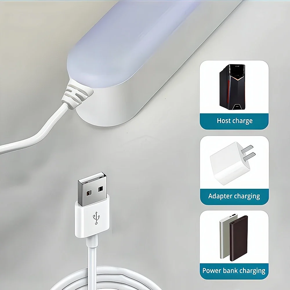 Lampade notturne piccole con rilevamento del corpo umano Strisce luminose a LED lunghe Ricaricabili tramite USB Intelligente Guardaroba Dormitorio Illuminazione super luminosa