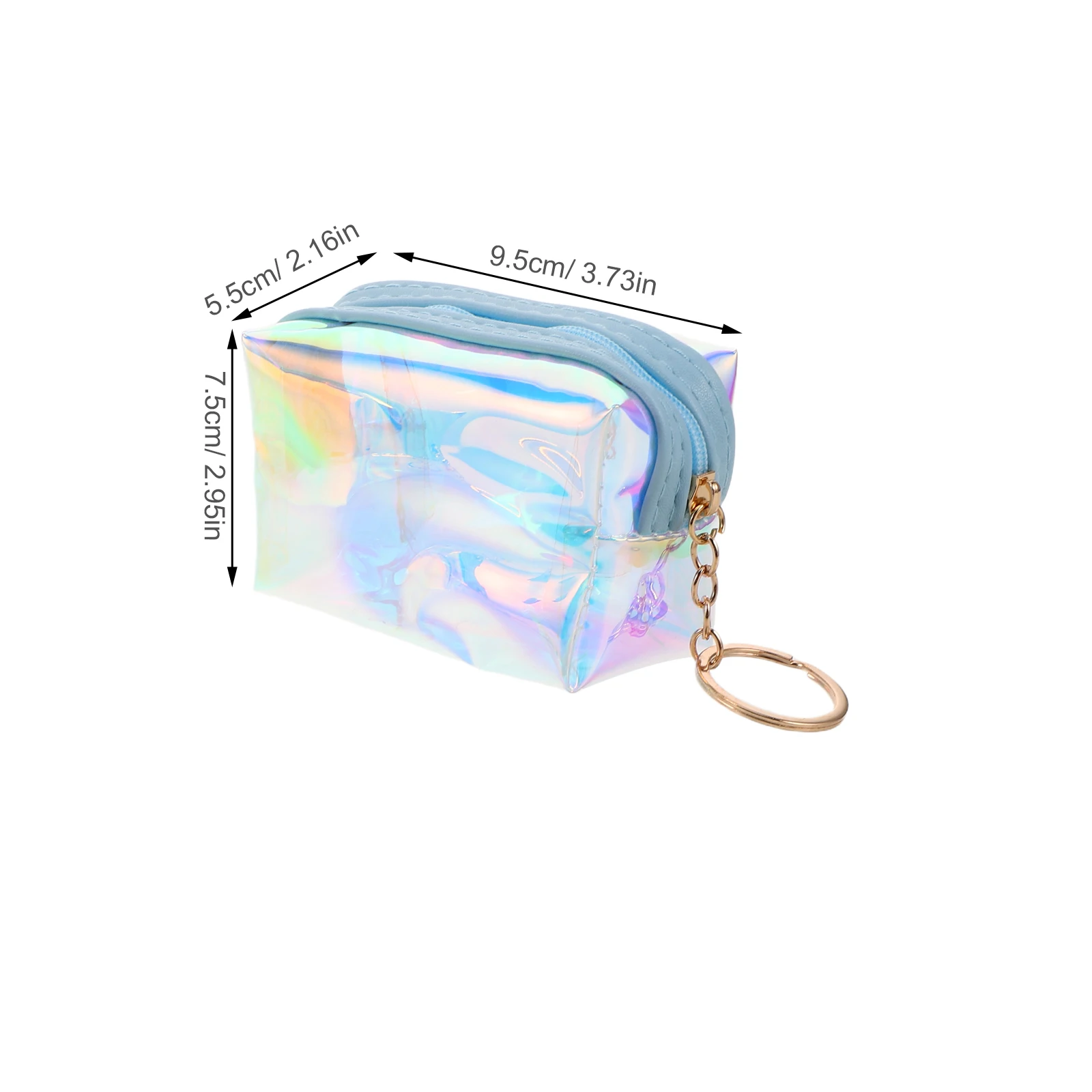 4 قطعة سلسلة مفاتيح صغيرة للعملات المعدنية لمحفظة صغيرة شفافة قزحي الألوان وسحاب الحقيبة المحمولة تغيير المحفظة خفيفة الوزن #2