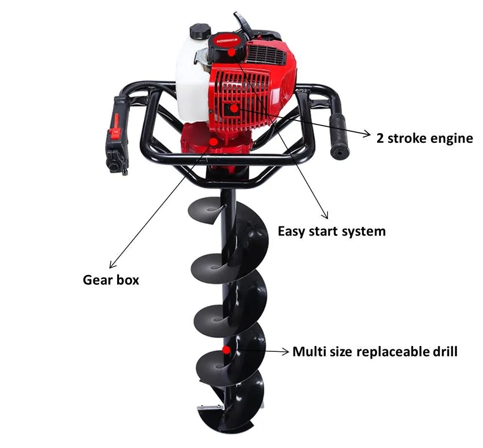 New 62cc High Quality Garden Tools Earth Auger Machine Post Hole Digger