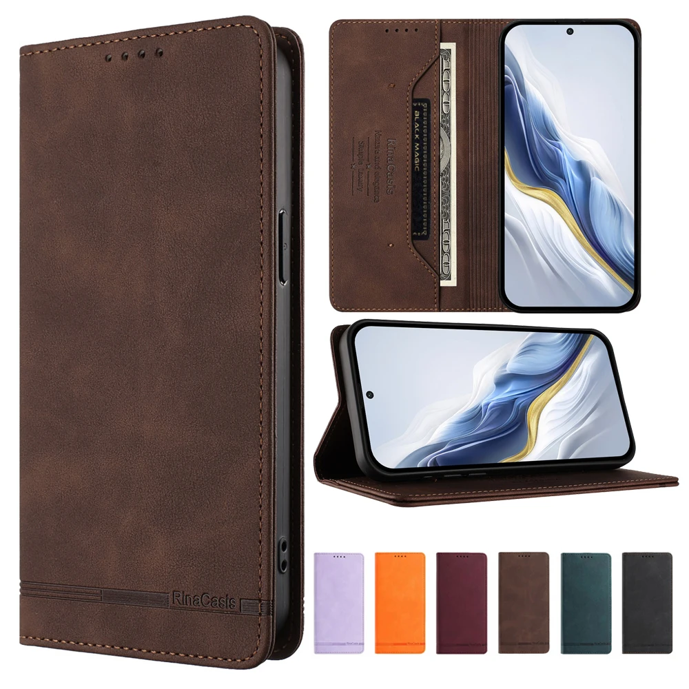Magnetic Card Slot Leather Phone Cover Flip Wallet Case for Samsung Galaxy A17 A56 A55 A36 A54 A26 A06 A05 A54 A16 A15 A25 A35