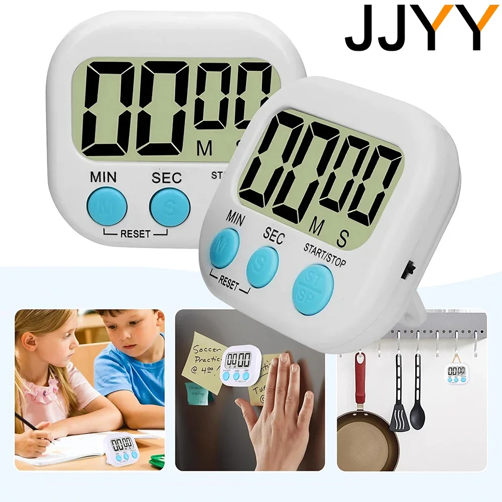 JJYY Kitchen Digital LCD Display Timer Loud Alarm Clock Cooking Baking Student Practice Homework Timer Electronic Timer