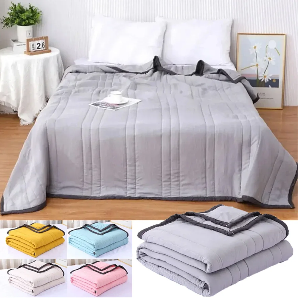 

100/150/180/200cm Summer Quilt Washed Cotton Air Condition Thin Comforter Blanket Bedspread Single Double Queen King Bed Cover