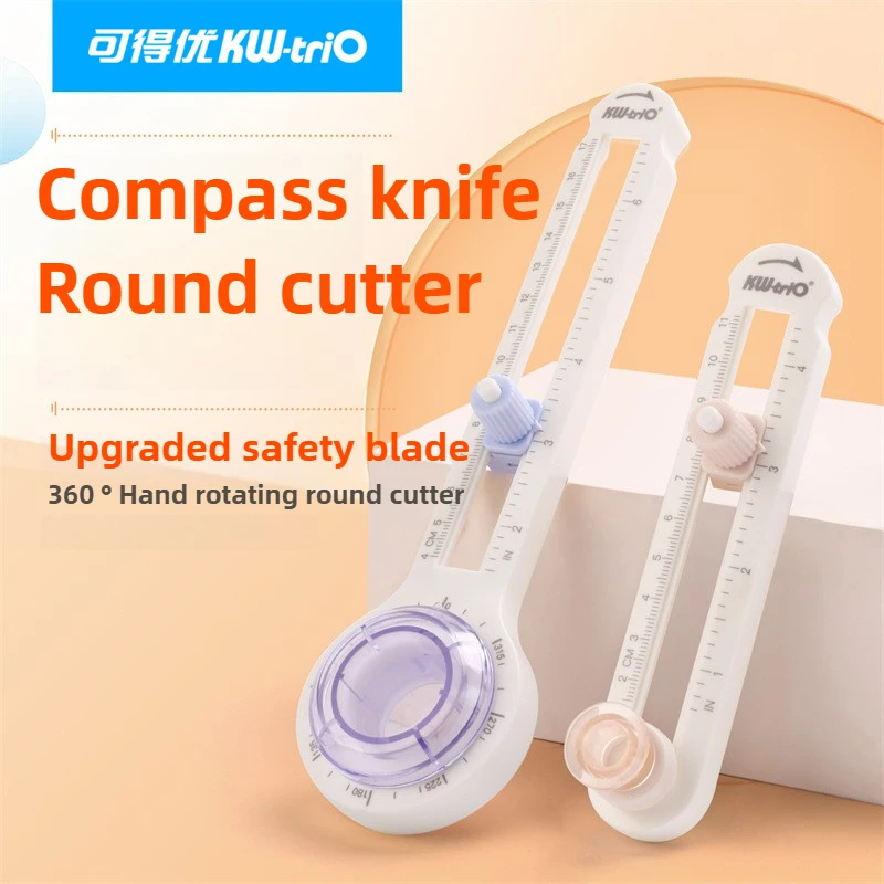 KW-TRIO Round Cutting Knife DIY Compass Circle Cutter 360 Adjustable Scrapbooking Cutters Circular Paper Scrapbooking Hole Punch