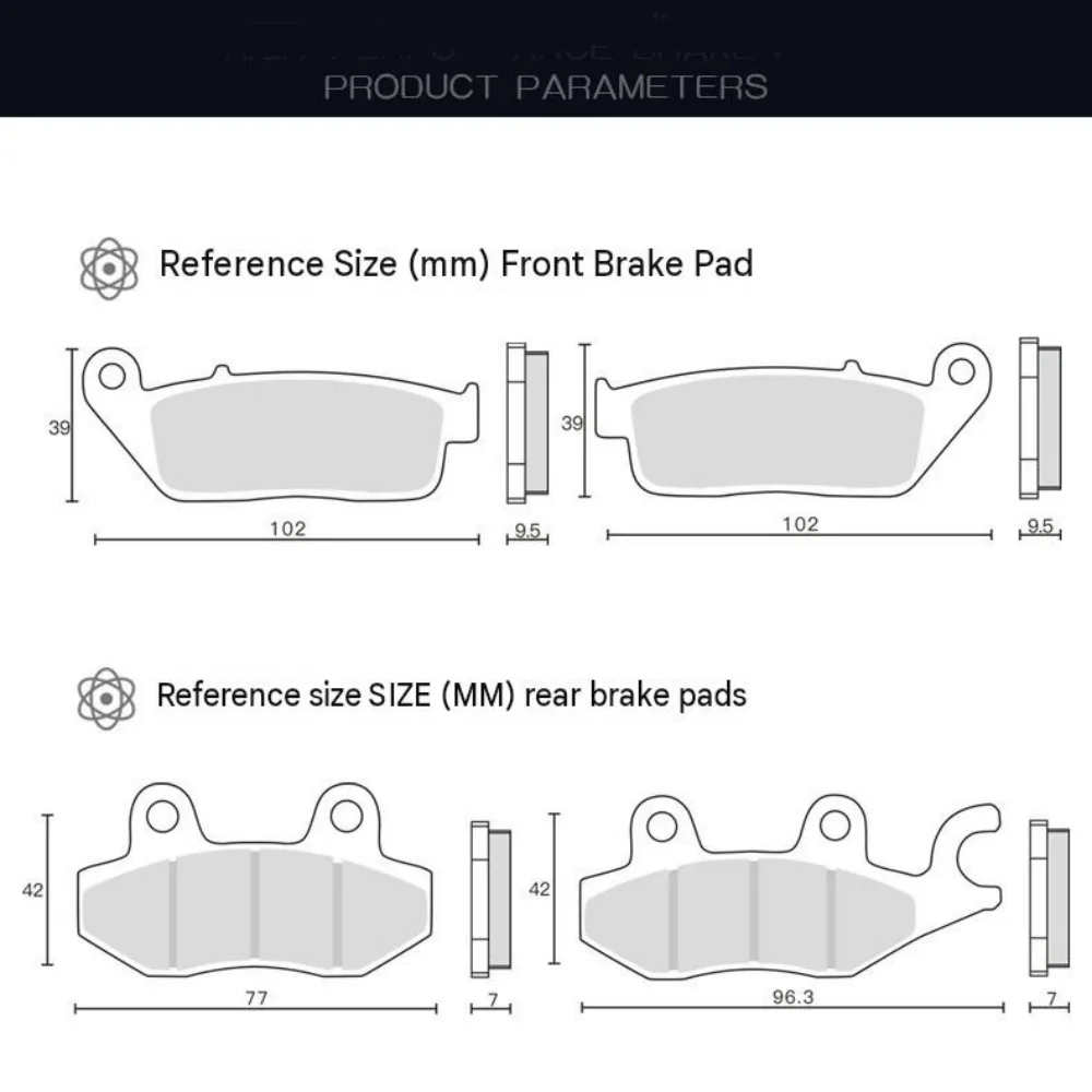 For Versys-X 300 Carbon Copper Based Brake Pads -60°C Cold Tolerance Steady Output All Weather Adventure Bike Brake Shoes