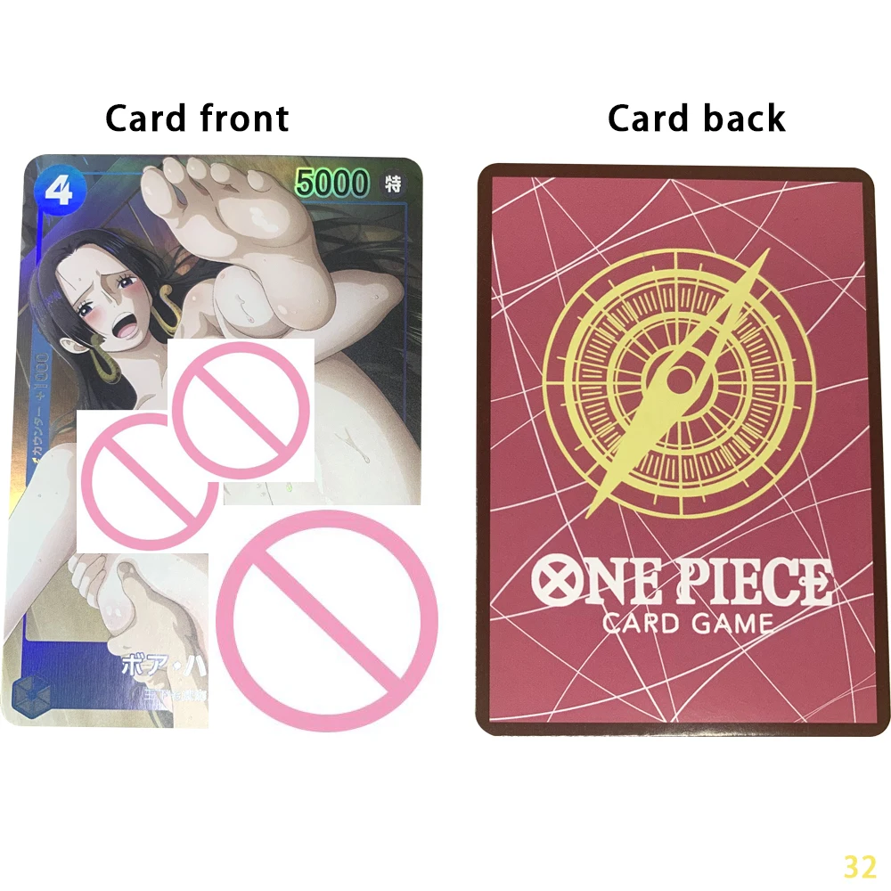 Sexy Anime OPCG Nude Cards Refractive Color Flash Boa Hancock Naked Collection Card Big Buttocks Ample Breasts Gifts 63*88mm