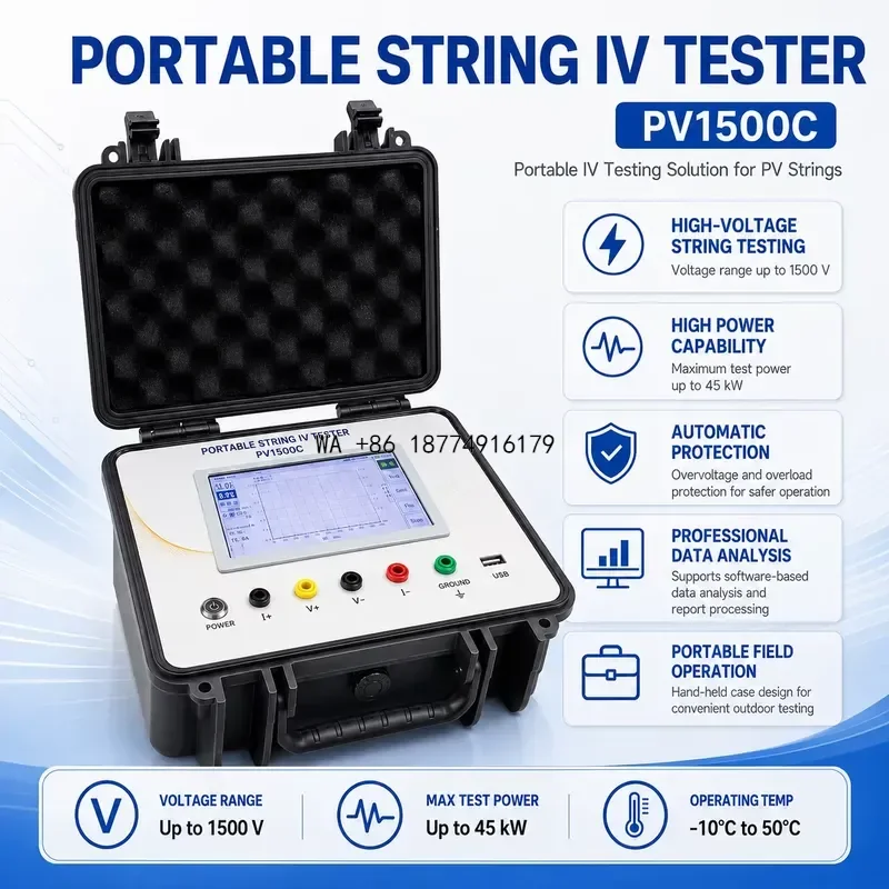 wmwmnu High Accuracy Portable String IV Tester Solar PV Curve Analyzer with STC Conversion