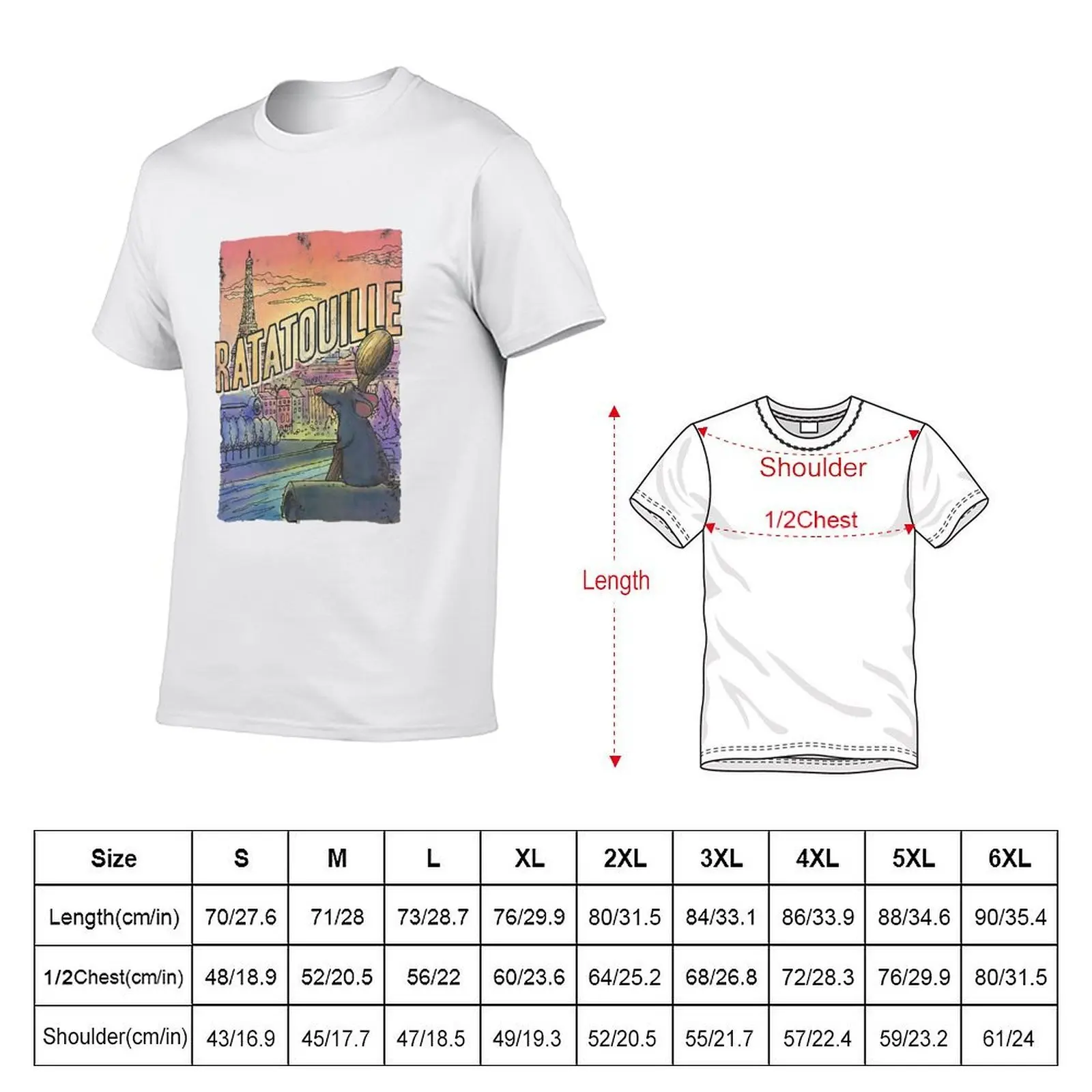 Ratatouille Remy Overlooking Paris Big & Tall T-Shirt tees blue archive tee shirts for men