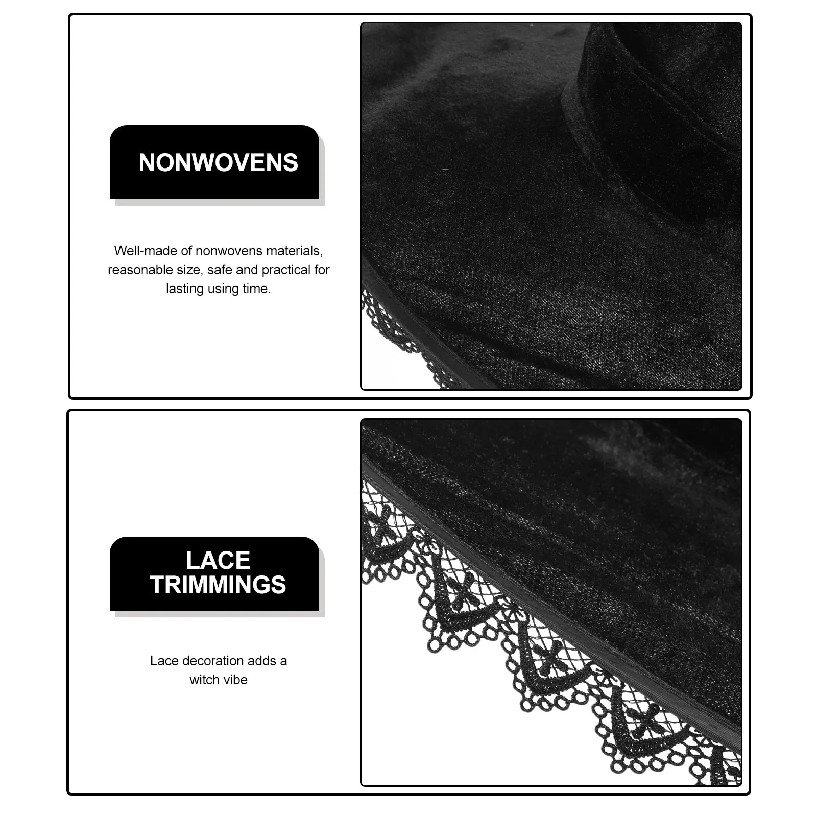 

1pc Creative Halloween Witch Hat Cosplay Costume Lightweight Comfortable Wide Brim Party Accessory For Festival Halloween Party