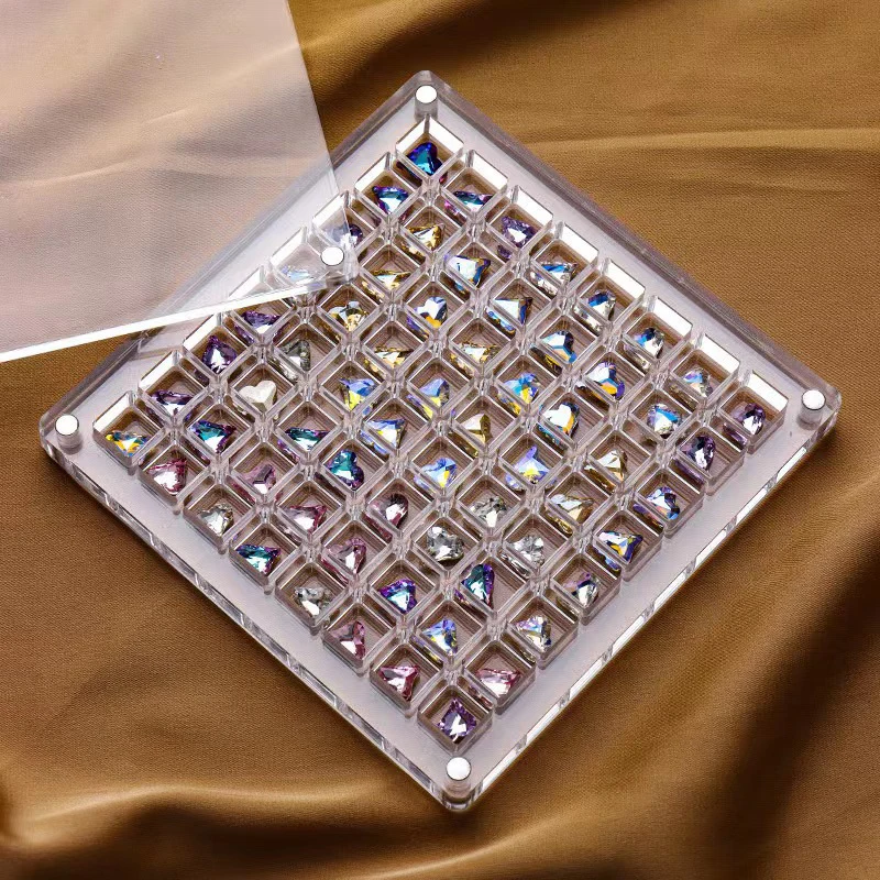 36/64/100 Grids Acrylic Nail Art Rhinestone Storage Box Magnetic Oraganizar Box Nail Charms Jewelry Holder Salon Home Decoration