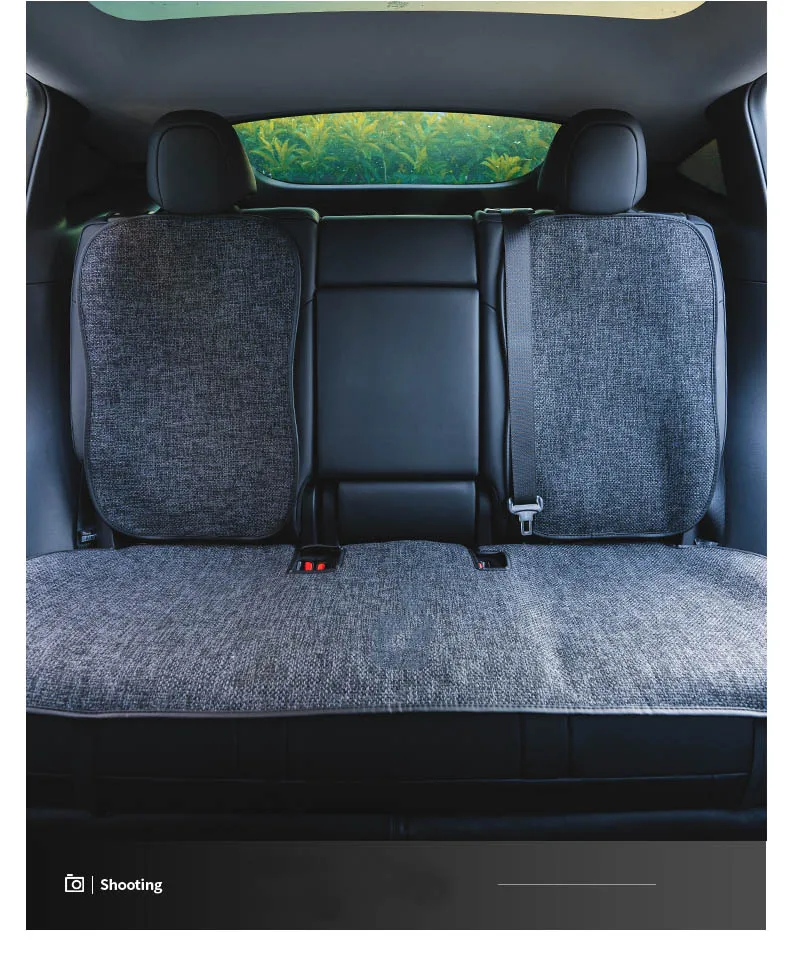 Für Tesla Model Y Juniper 2026 Atmungsaktiver Leinen-Sitzkissen Rückenlehnen-Schutzbezug Model 3 Highland Sommer Winter Zubehör – Detail 9