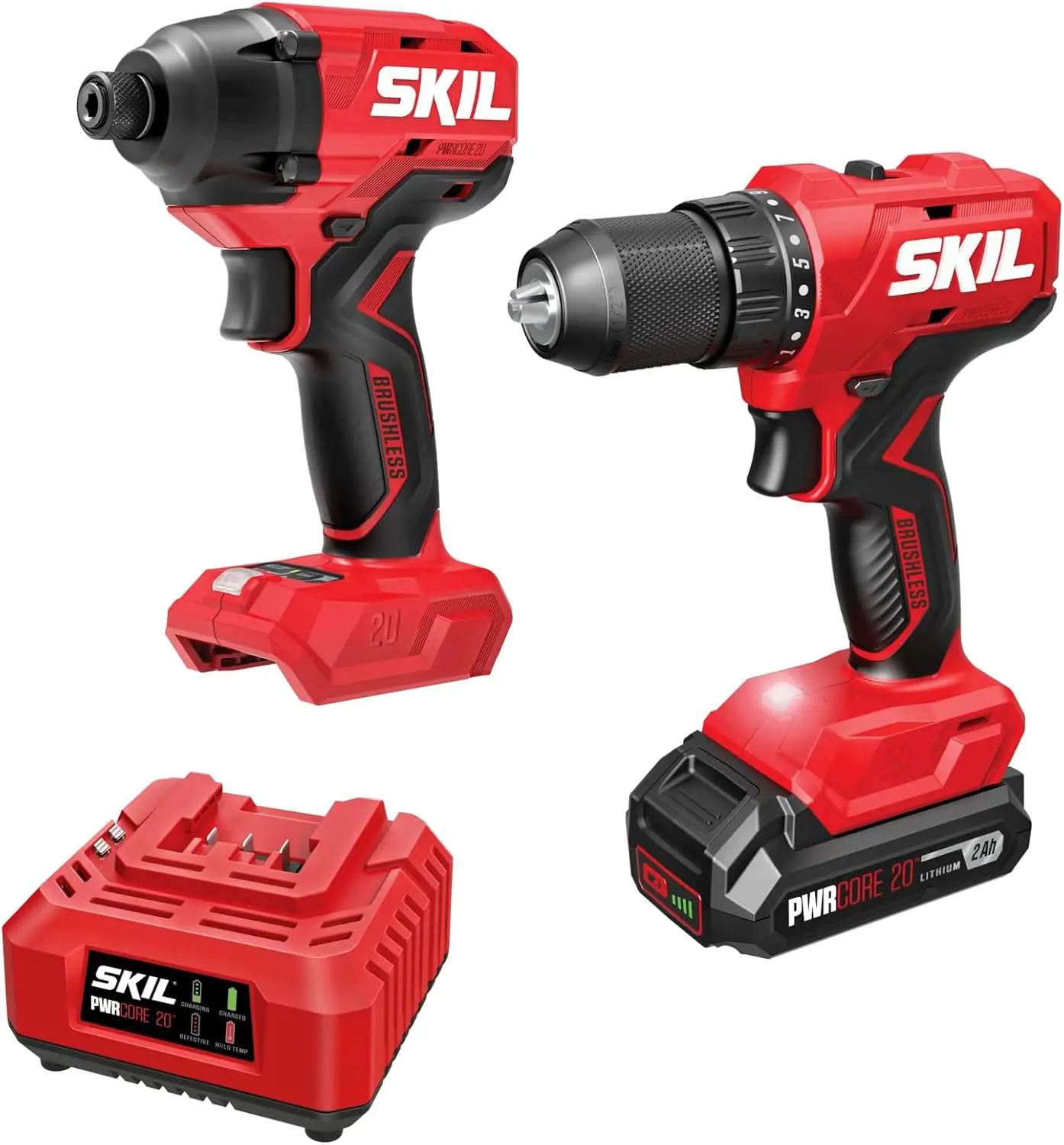

20V Cordless Drill and Impact Driver Combo Kit with 2.0Ah Battery and Charger for Versatile DIY Projects