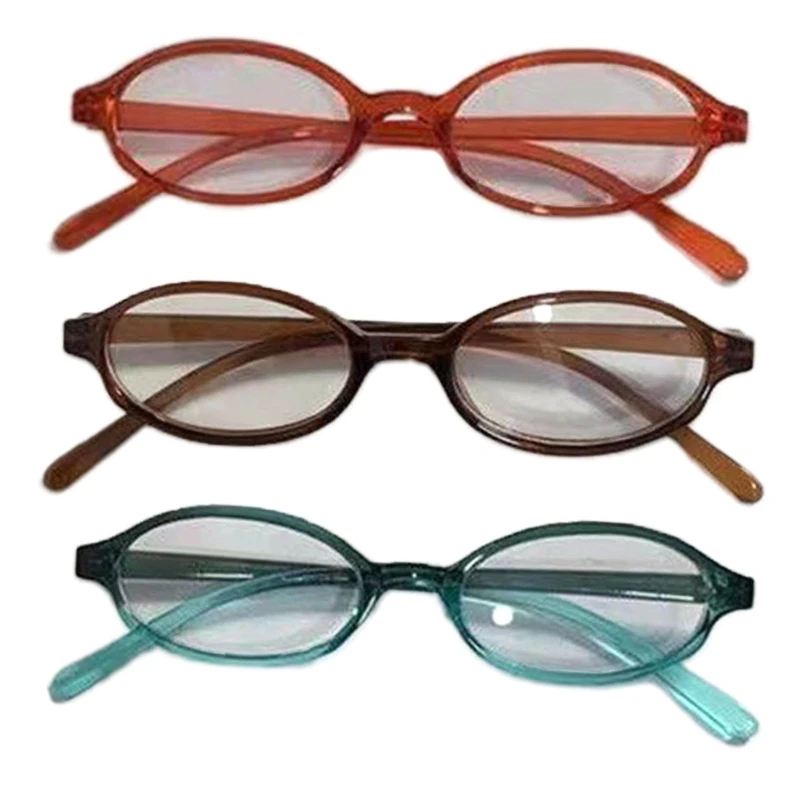 Harajuku Oval Frame Lens Glasses Vintage Girls Colorful Color Lens Small Frame Glasses Teens Carnival Glasses for Dropship