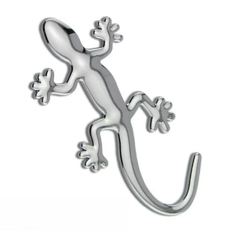 

Popu For 1PC Gecko Car Stickers Fashion Emblem Decal Car Sticker Car Body Block Scratch Sticker 3D Gecko Shape Pure Metal Chrome