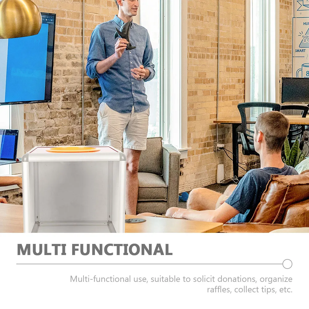 Clear Heavy-Duty Lottery Box Multi-Purpose Raffle Container for Events Parties Fundraising Donation Box Case Raffle Accessory