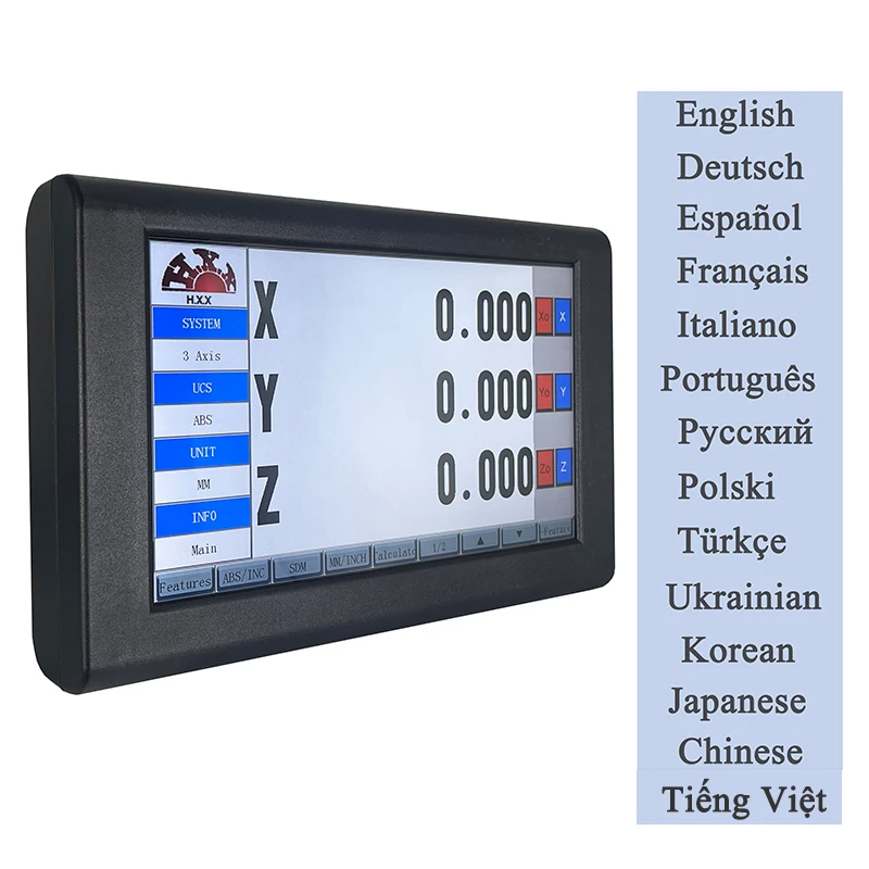 15 Languages LCD DRO Touch Screen 1 Axis 2 Axis 3 Axis 4 Axis 5 Axis for Automation of Lathe Mill Grinder and Linear Scale Ruler