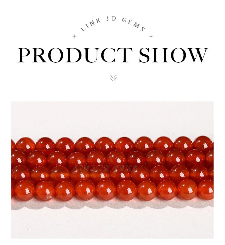 7A Naturstein Rote Achatperle Runde Karneol-Onyx Lose Zwischenperlen für Schmuckherstellung DIY Armbänder Halsketten Zubehör – Detail 4