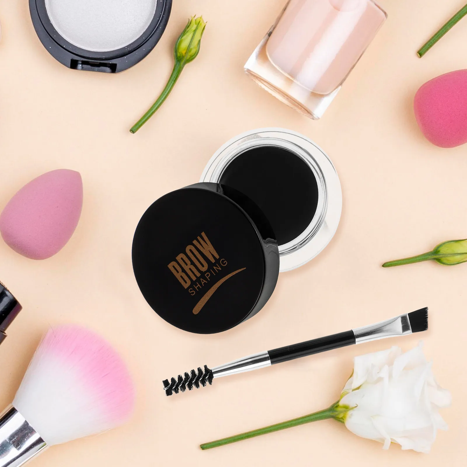 Gel Fijador de Cejas Negro Impermeable de Larga Duración para Cejas Definidas y Naturales, Cera Estilizadora de Cejas, Gel para Pelo de Cejas