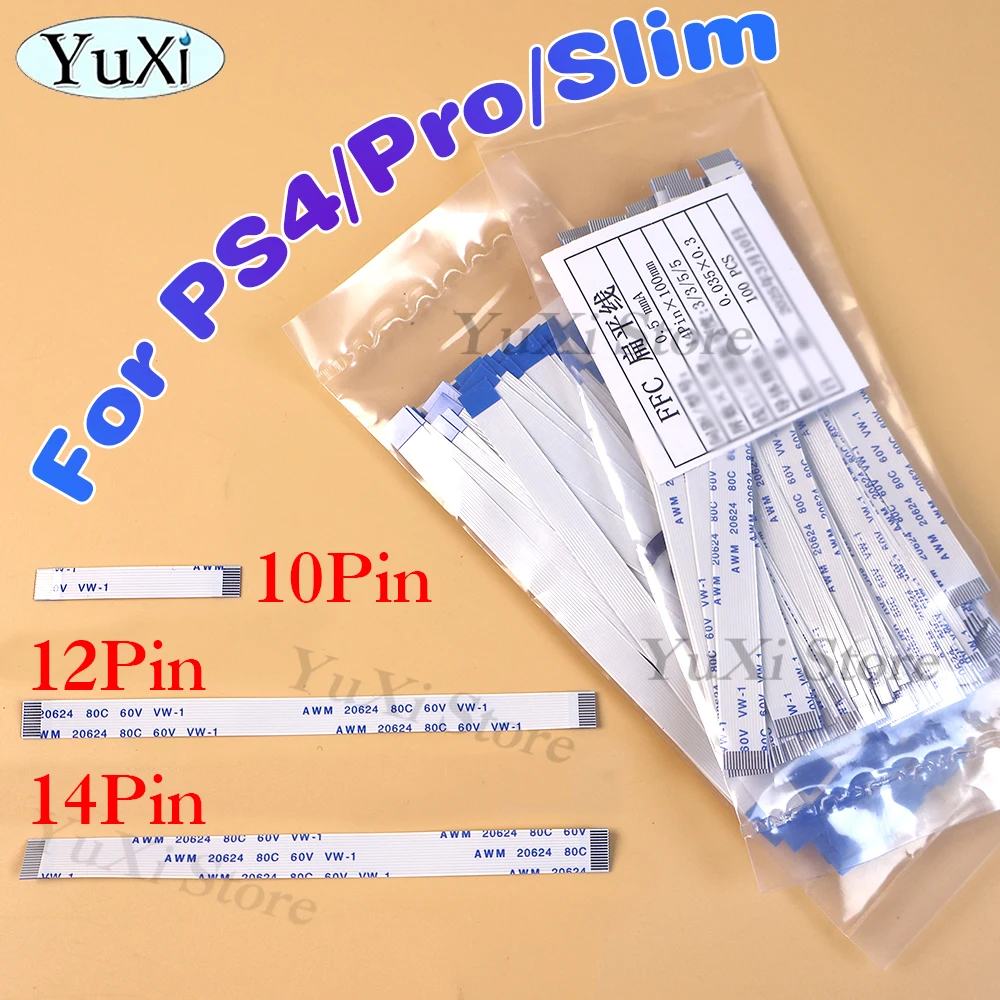 10Pin 12Pin 14Pin Flex Ribbon Cable For PS4 Pro Slim Charging Board Power Switch Cable for PlayStation 4 Gamepad Controller