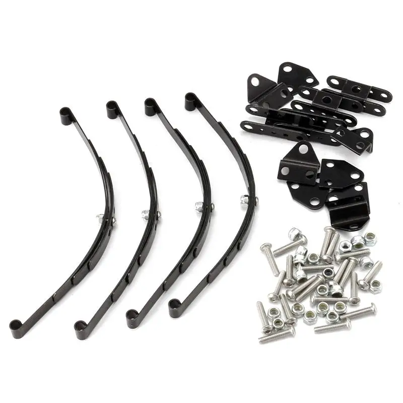 N88R 4Pcs 1/10 Leaf Springs Set HighLift Chassis for 1/10 D90 RC Crawler Car Parts Black