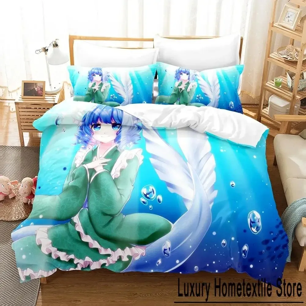 

Wakasagihime (Touhou) Bedding Set Single Twin Full Queen King Size Bed Set Aldult Kid Bedroom Duvetcover Sets bed sheet set 01