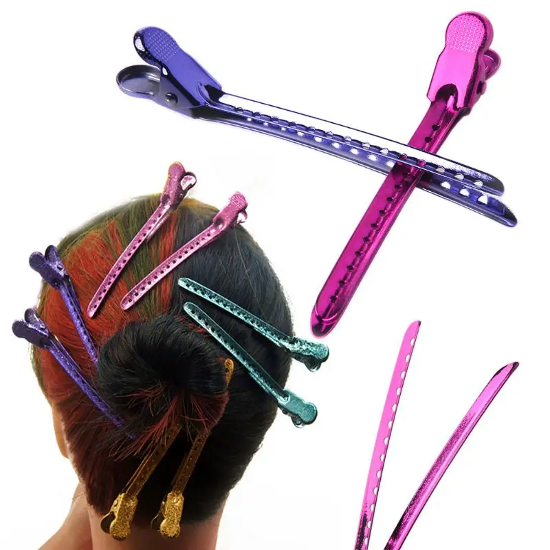 12Pcs Hair Clips Hair Styling Section Clip Steel Flat Metal Single Prong Alligator Hair Clip Barrette for Bows Hairpin