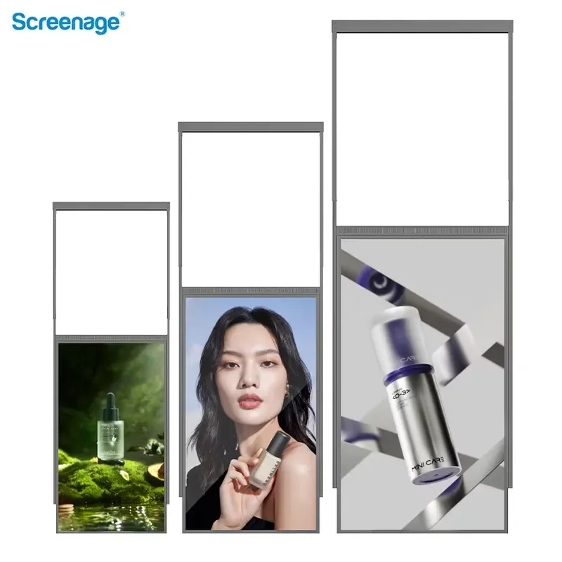 Ultra Thin Double Sided LCD Display with Animation for Retail Store Advertising Dual Screens Window Hanging High Brightness