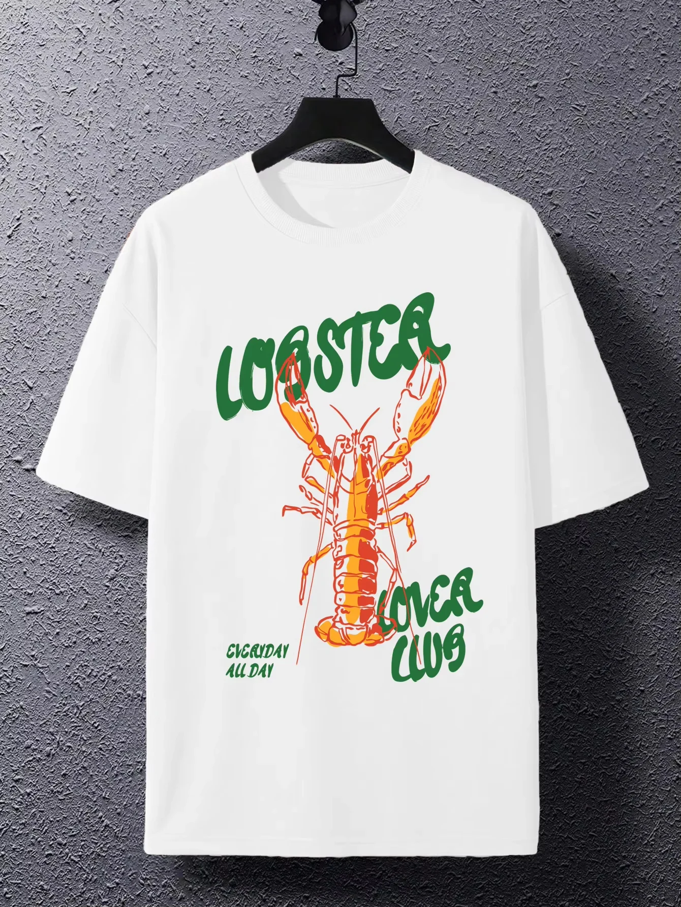 ملابس الصيف الإبداعية جراد البحر نادي الطباعة الأطفال التي شيرت مريحة القطن قصير الأكمام الهيب هوب طفل المتضخم تي شيرت #2