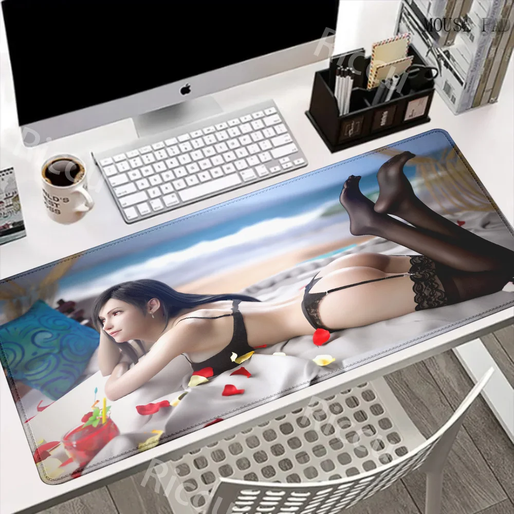 

FINAL FANTASY VII Tifa Lockhart XXL Keyboard PC Rubber Mice Mat Table Mat HD Print Game Lock Edge Mousepad Desktop DecorativeMat