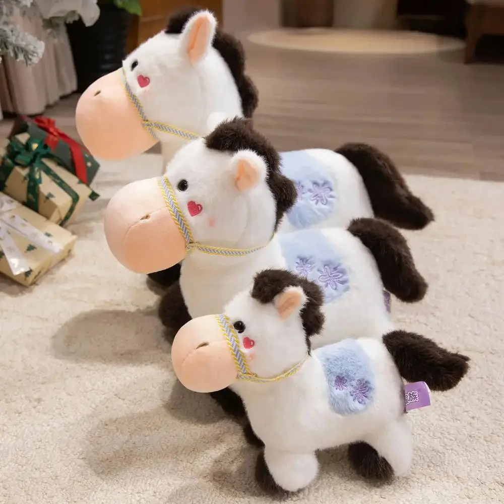 Simulazione Simulazione Standing Foal Mane Sella Pony Occhi belli e attraenti Cartone animato Cavallo farcito Regalo