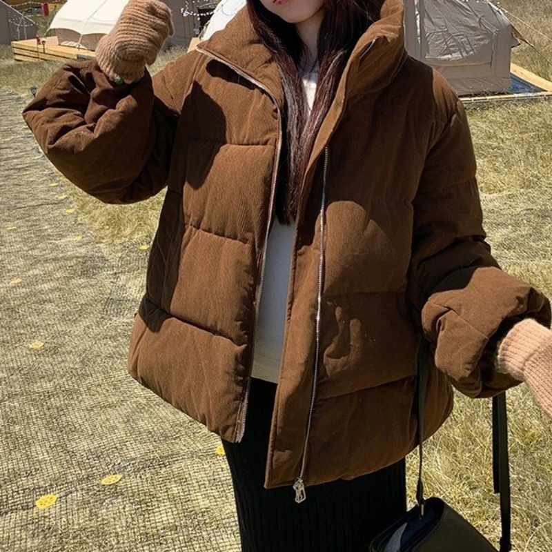 2025 Winter Short Loose Thick Coat Korean Cotton-padded Jacket Fashion Women's Cotton-padded Coat