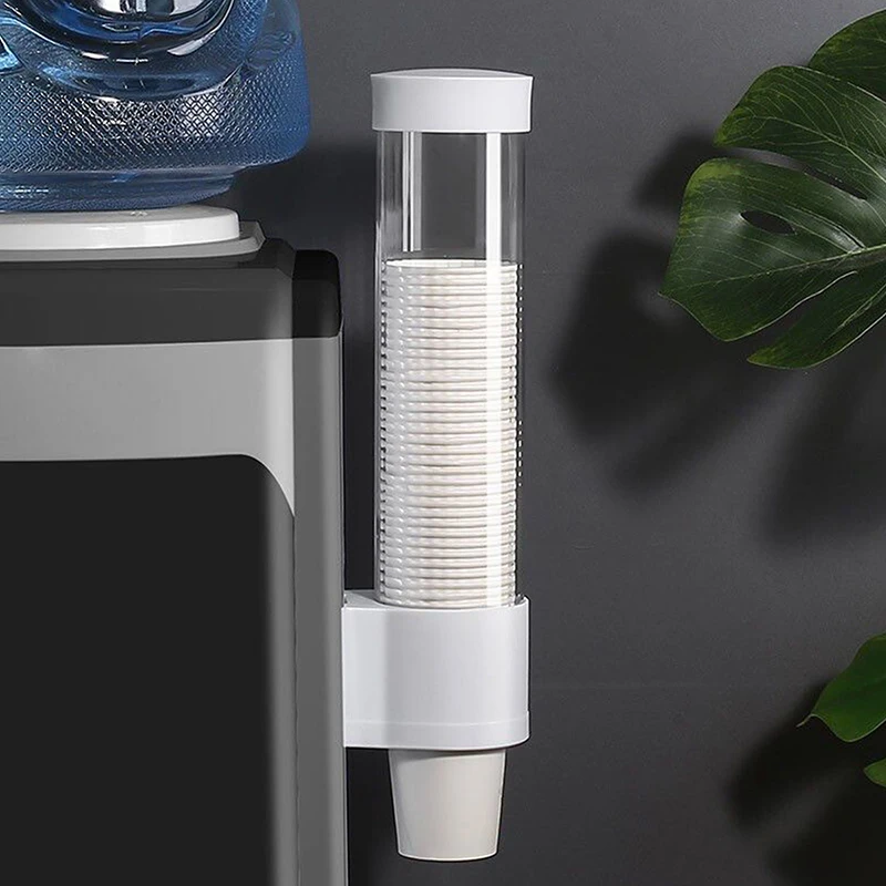 

Paper Cup Holder Automatic Cup Taker For Home Office Dust-Proof Punch-Free Water Cup Holder Storage Rack Tableside Disposable