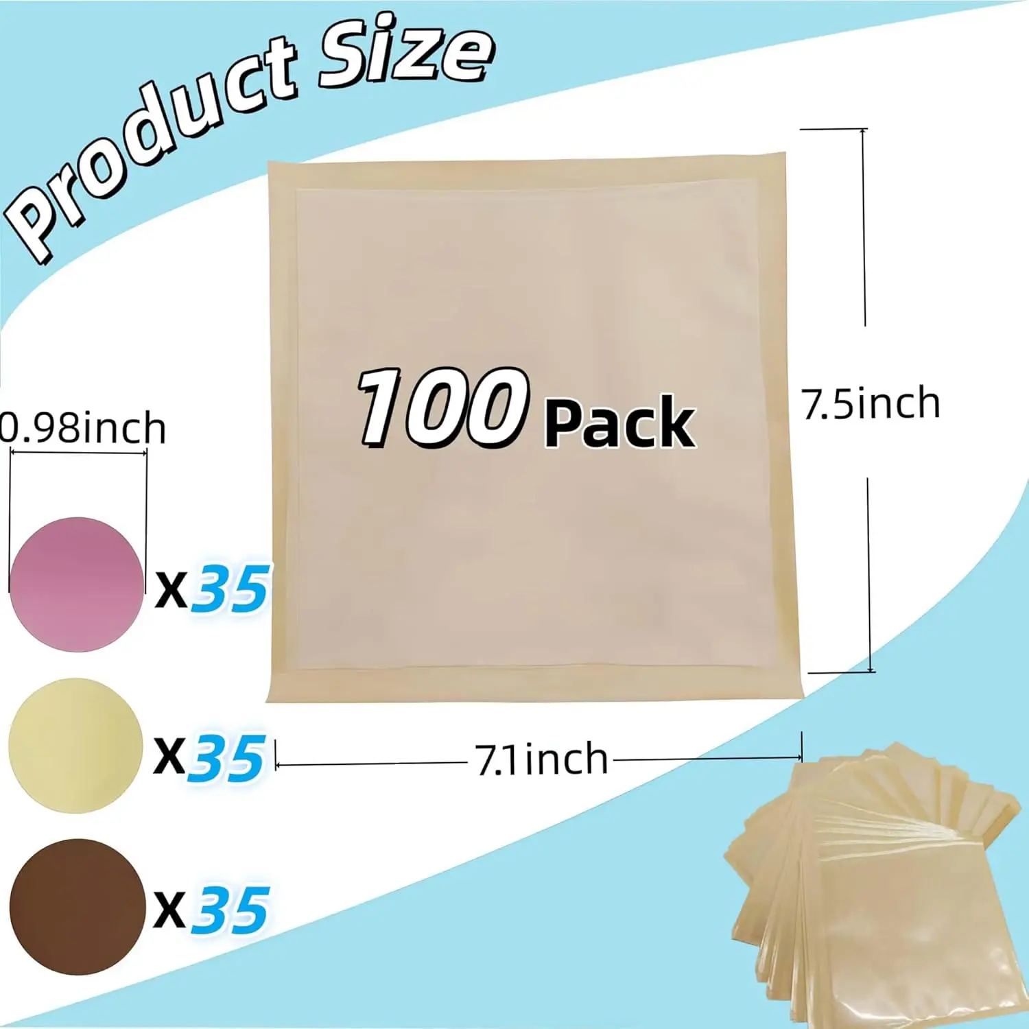 ถุงคุกกี้ขนาด 7.1x7.5 นิ้ว พร้อมหน้าต่างและสติกเกอร์ 100 แพ็ค ถุงกระดาษสีน้ำตาลสำหรับเบเกอรี่ ทนน้ำมัน ปิดผนึกได้ สำหรับใส่ขนมปัง