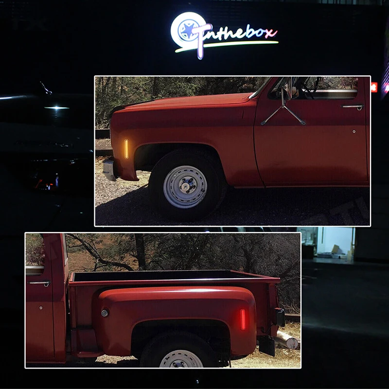 علامة جانبية أمامية وخلفية للسيارة ، أضواء ليد ، شيفروليه بليزر ، بيك أب في الضواحي ، غمك ، جيمني ، بيك أب في الضواحي #6