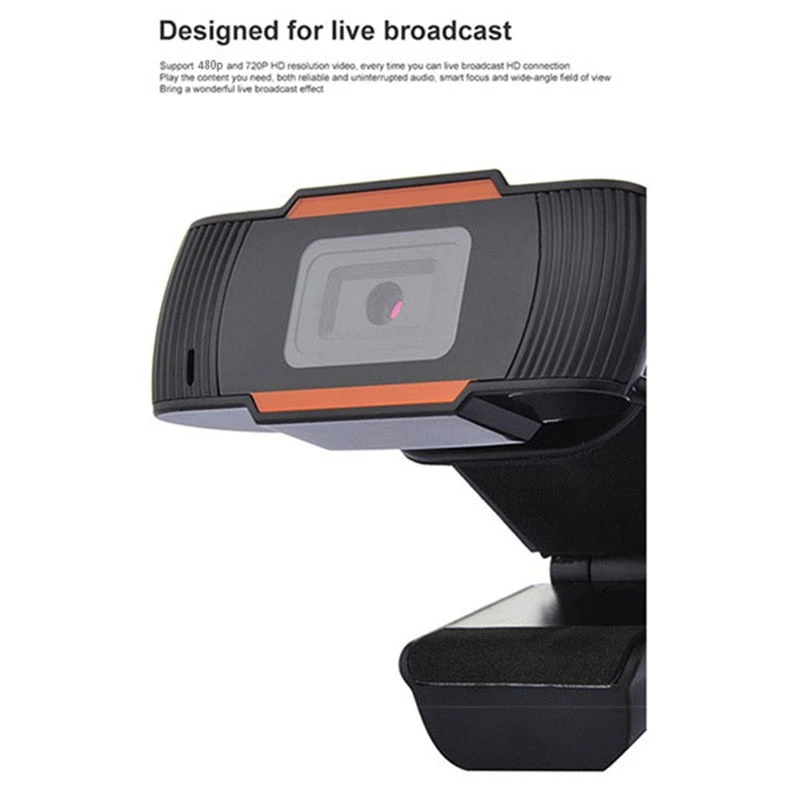 HD Webcam 720P USB Camera Rotatable Video Recording Webcam with Microphone for PC Computer