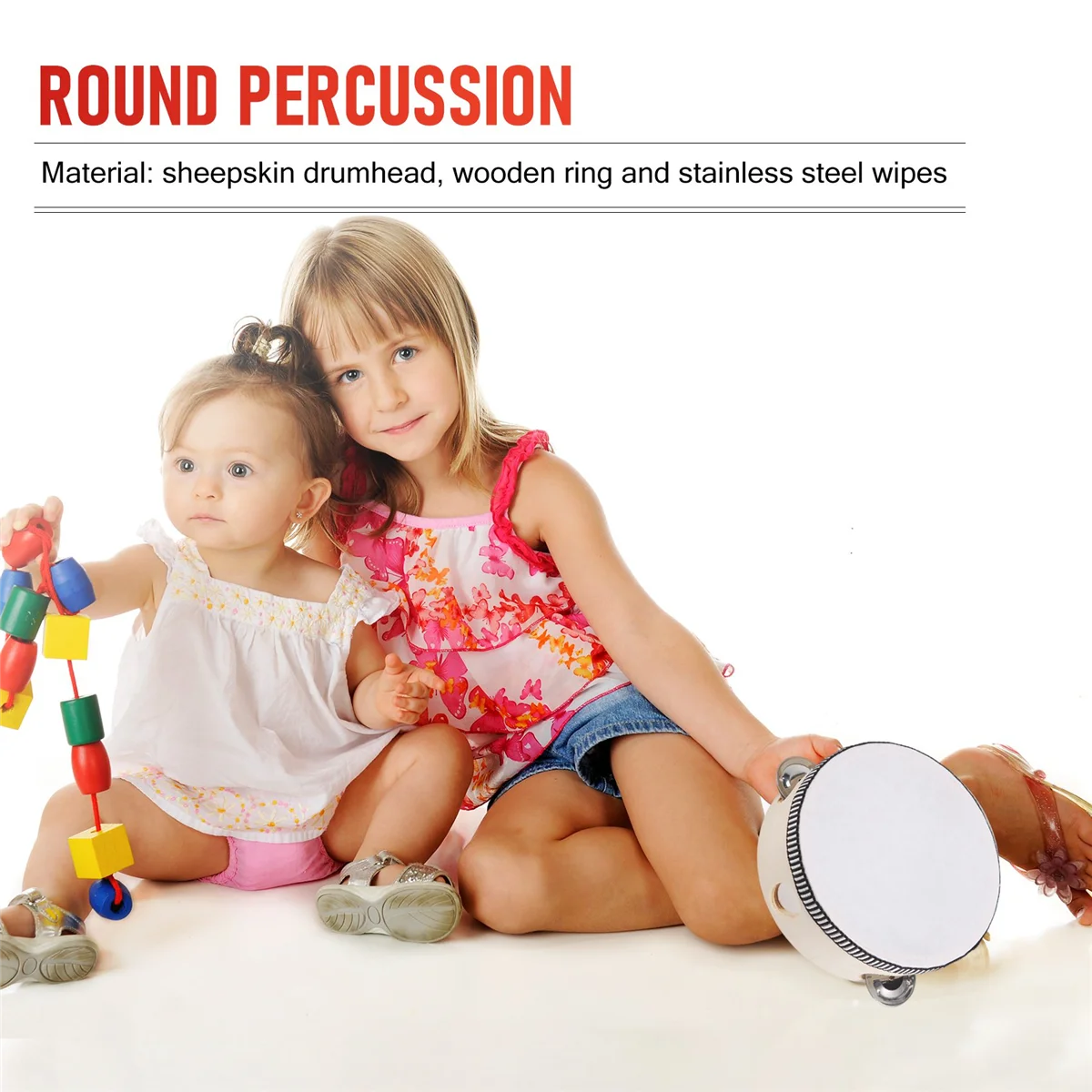 뮤지컬 탬버린 드럼 라운드 타악기, KTV 파티 선물, 6 인치