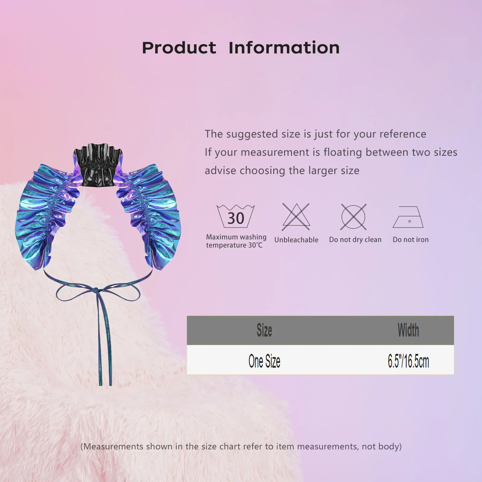 Womens Victorian Renaissance Shrug Wrap Capelet Hologram Ruffle Shoulder Shrug Tie‑Back Bow Gothic Victorian Costume Accessory view 6