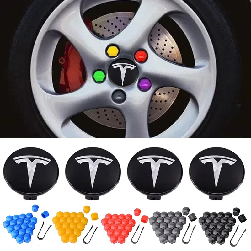 

25 шт. / 29 шт. для Tesla Model 3 Y S X Крышка клапана колеса автомобиля 56 мм Центральные колпаки ступицы Гайка наконечника для шин Защитная крышка Внешнее украшение